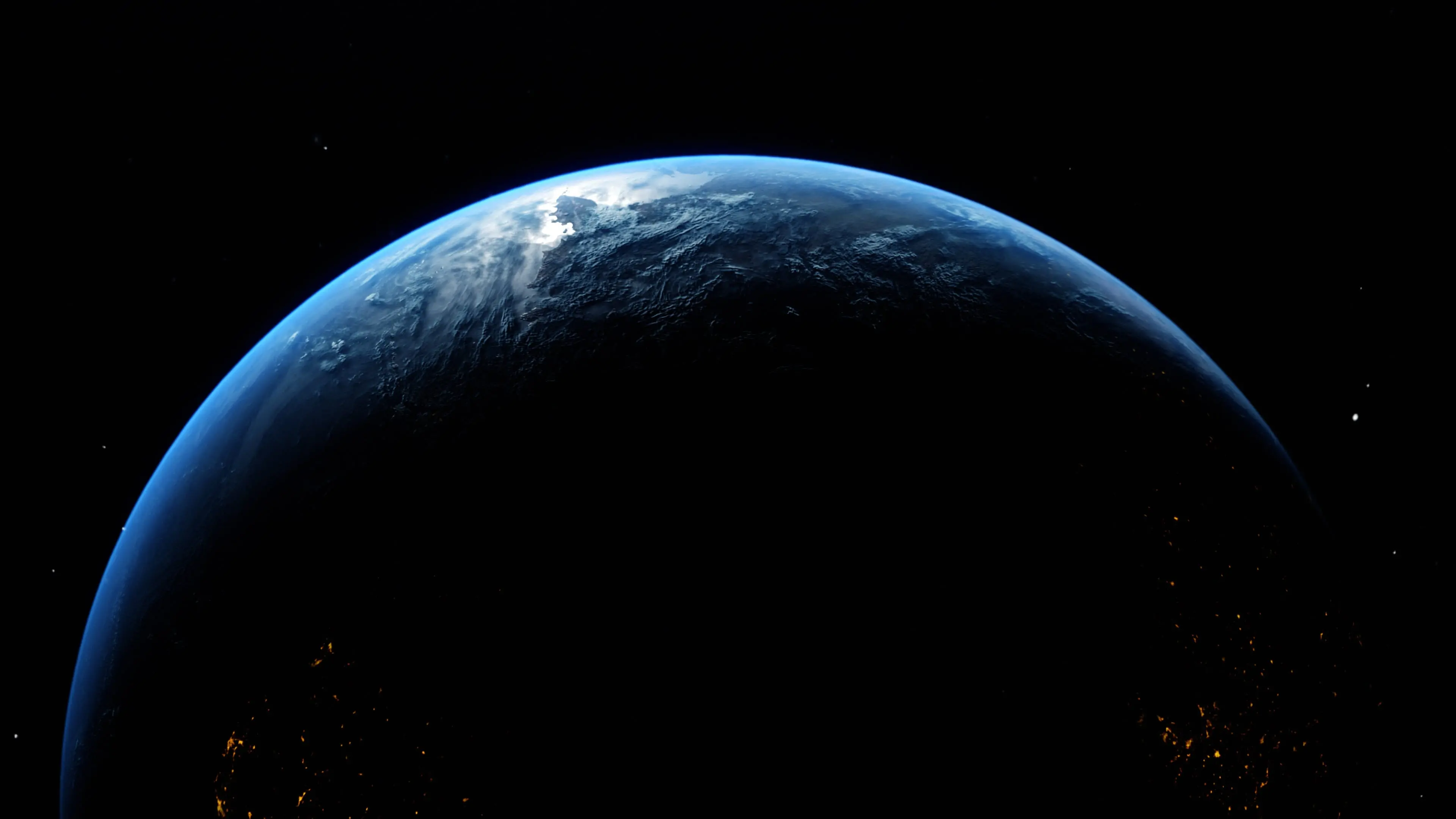 夜明けの地球の様子